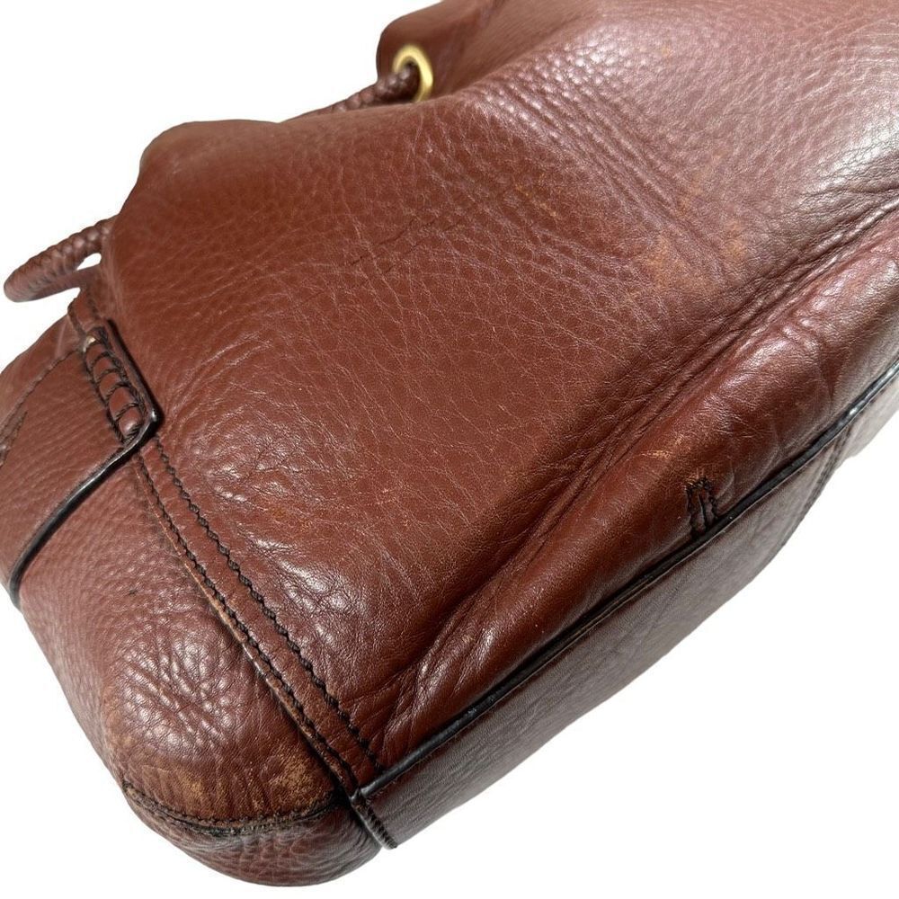 Cole Haan Brown Leather Draw Strap Denny Bag - Picture 8 of 16